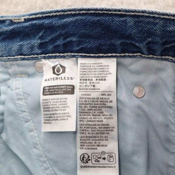 Levi's Loose Fit Jeans Women's 30 Blue Utility Dad Mid Rise Straight Leg Big E - Picture 8 of 13